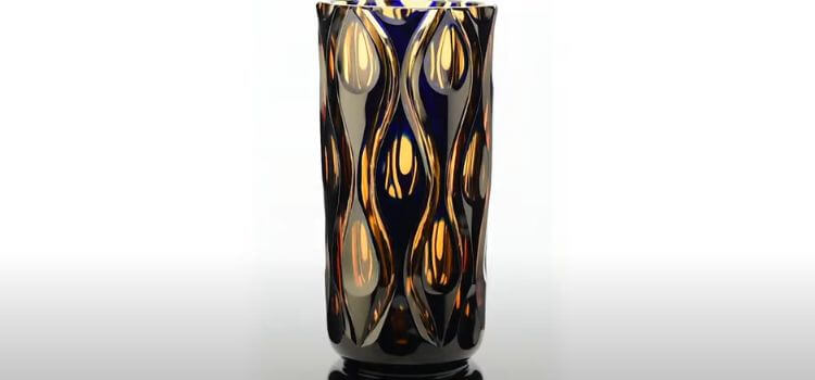 The value of a crystal vase is influenced by its design and complexity