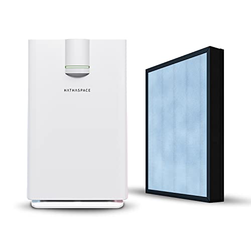 HATHASPACE Smart True HEPA Air Purifier with Extra H13 True HEPA Air Filter for Large Rooms - Eliminates 99.97% of Dust, Pet Hair, Odors - HSP002