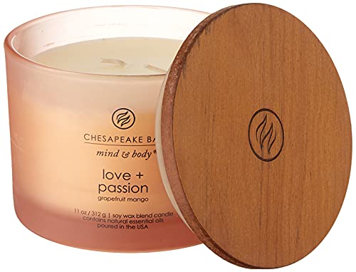 Chesapeake Bay Candle PT40255 Scented Candle, Love + Passion (Grapefruit Mango), Coffee Table , Orange, Home Décor